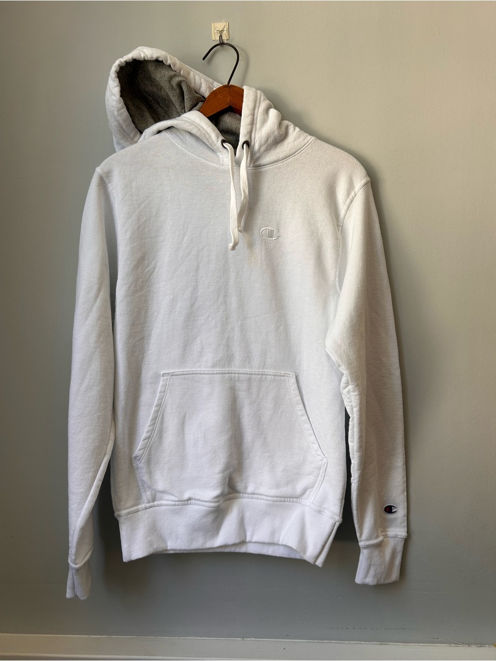 Champion Men's Powerblend Sweats Pullover Hoodie White XS AWF79H